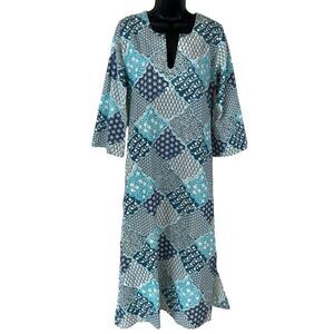 Irving & Fine for Lucky Brand Patchwork Balloon Sleeve Kaftan Dress